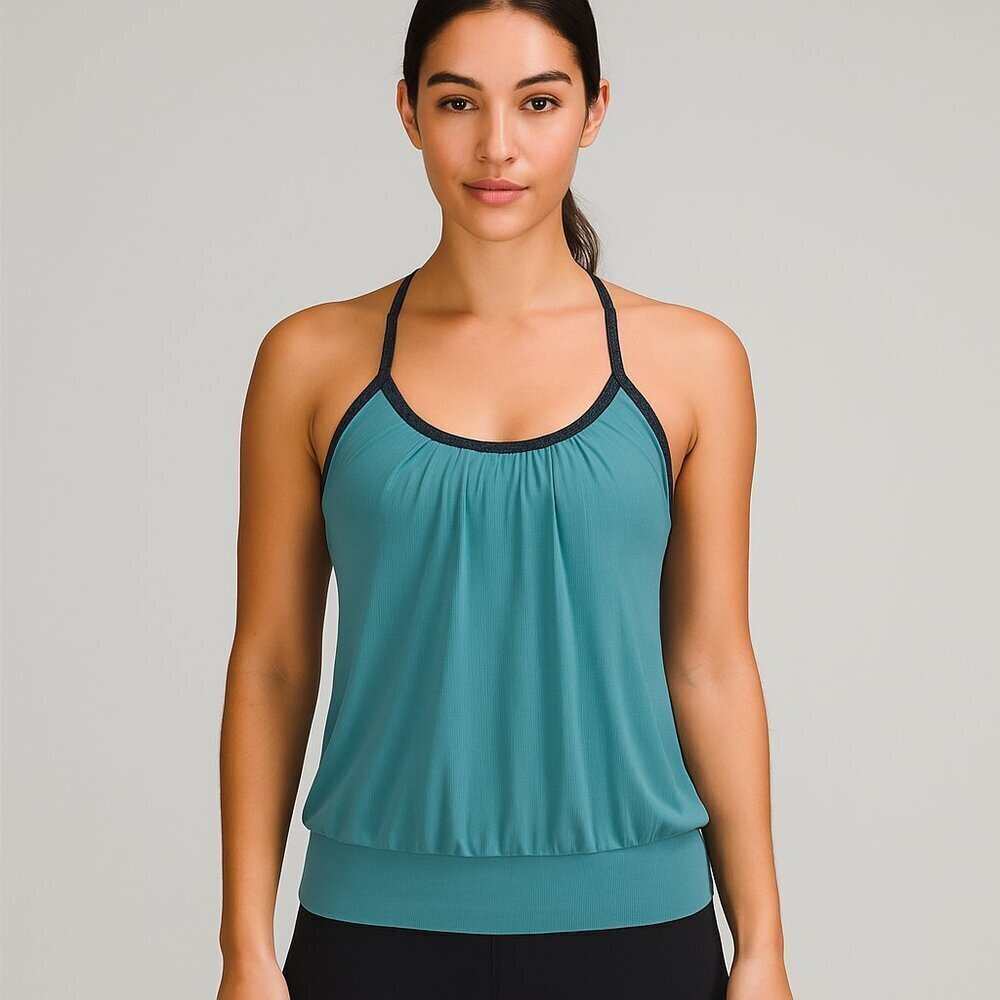 Lululemon Athletica No Limits Tank Blue Moon Ziggy Wee August Inkwell Top